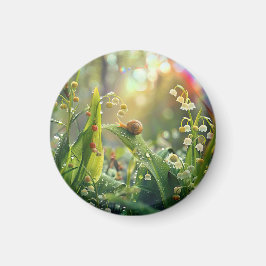 Íman Caracol com orvalho na grama