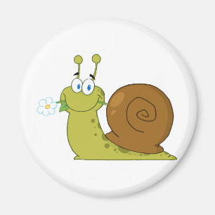 Íman Caracol com uma flor em sua boca