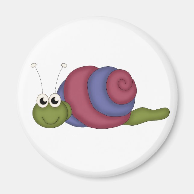 Íman Caracol Vermelho e Azul (Frente)