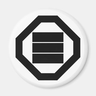 Íman Caracteres Kanji para três na bandeja