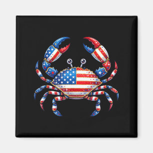 Íman Caranguejo da Bandeira Americana Patriótico 4 de J