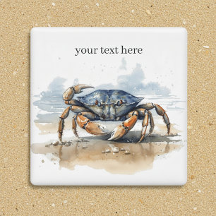 Íman Caranguejo de Praia em Aquarela, personalizado