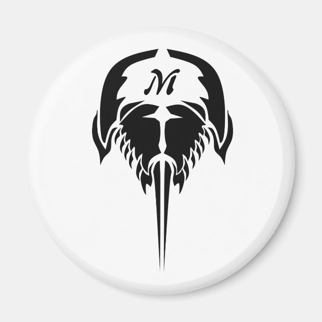 Íman Caranguejo ferradura no estilo da tatuagem tribal (Frente)