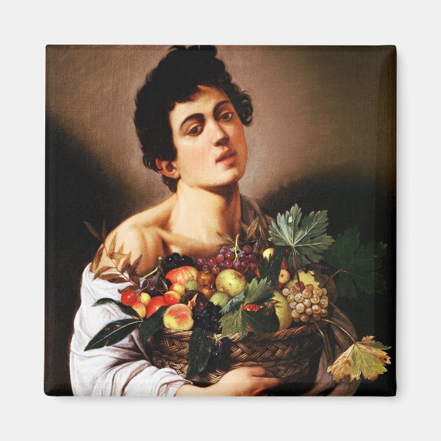Íman Caravaggio Boy com uma cesta de Fruta (Frente)