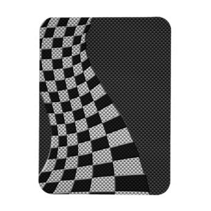 Íman Carbon Fiber Like Racing Flag Wave Print