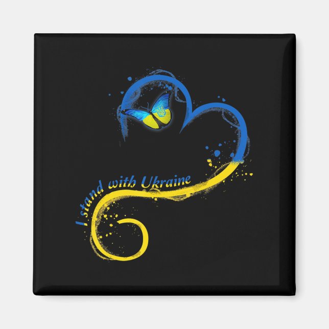 Íman Cardíaca Ucrânia Borboleta Ucraniana Bandeira I St (Frente)