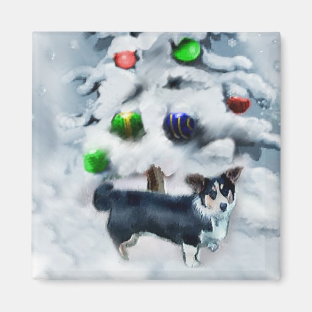 Íman Cardigan Welsh Corgi Natal (Frente)