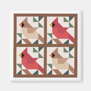 Íman Cardinal Barn Quilt Magnet