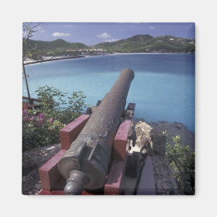 Íman CARIBE, St. Barts, Connon apontando para a Baía de