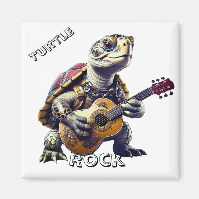 Íman Caricatura de Cartografia de Tartaruga Animal (Frente)