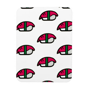 Íman Caricatura Kawaii Sushi, Arroz de Peixe e Algas