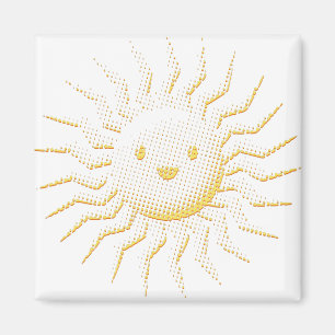Íman Caricatura Sorrindo Face Solar