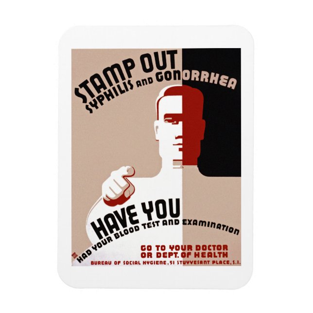 Íman Carimbe para fora a sífilis e a gonorréia (Vertical)