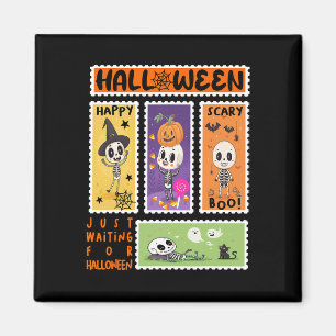 Íman Carimbo de Poena de Halloween Carimbo Retro Skelet
