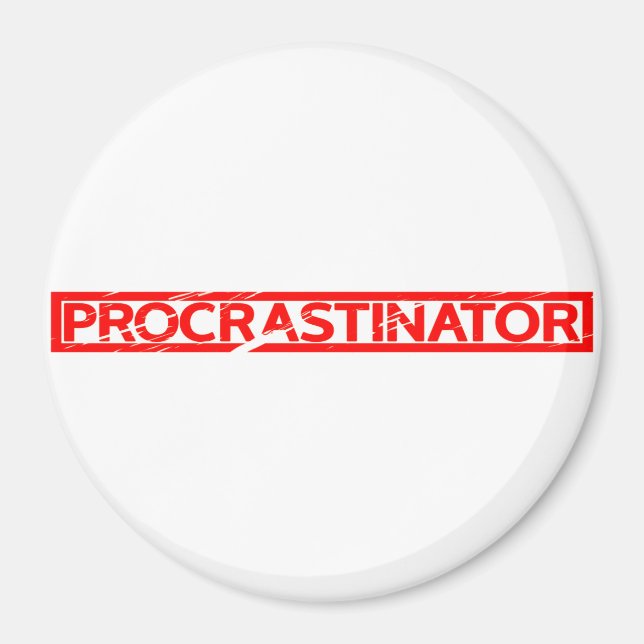 Íman Carimbo de Procrastinador (Frente)