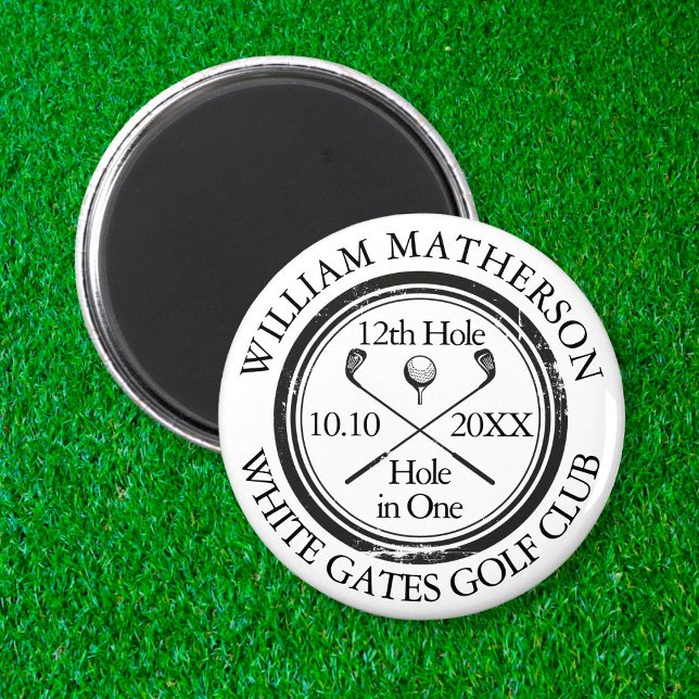 Íman Carimbo Retro Personalizado de Buraco de Golfe (Criador carregado)