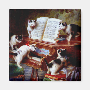 Íman Carl Reichert Kittens Tocando Piano