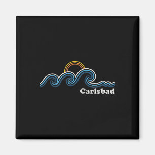 Íman Carlsd Califórnia Ca Ondas de Surf Pôr do Sol Vint