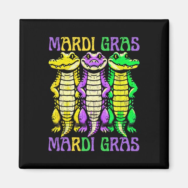 Íman Carnaval de crocodilo de Alligator Luisiana Mardi  (Frente)