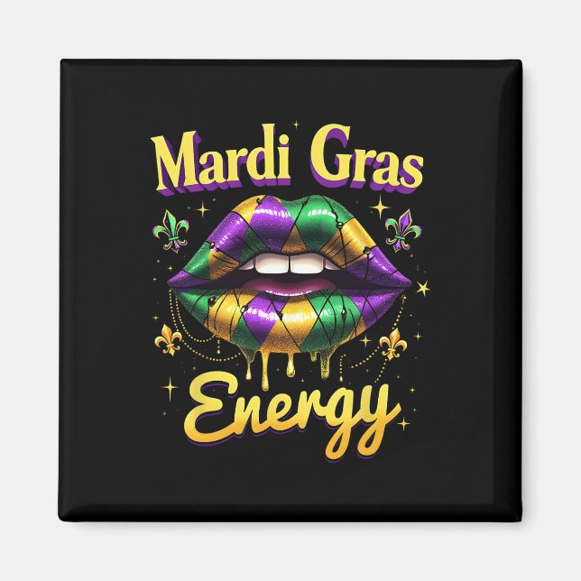 Íman Carnaval de Energia Mardi Gras Lábios Nova Orleans (Frente)