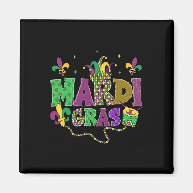 Íman Carnaval de Mardi Gras Fat Terça-Feira Fleur De Li (Frente)