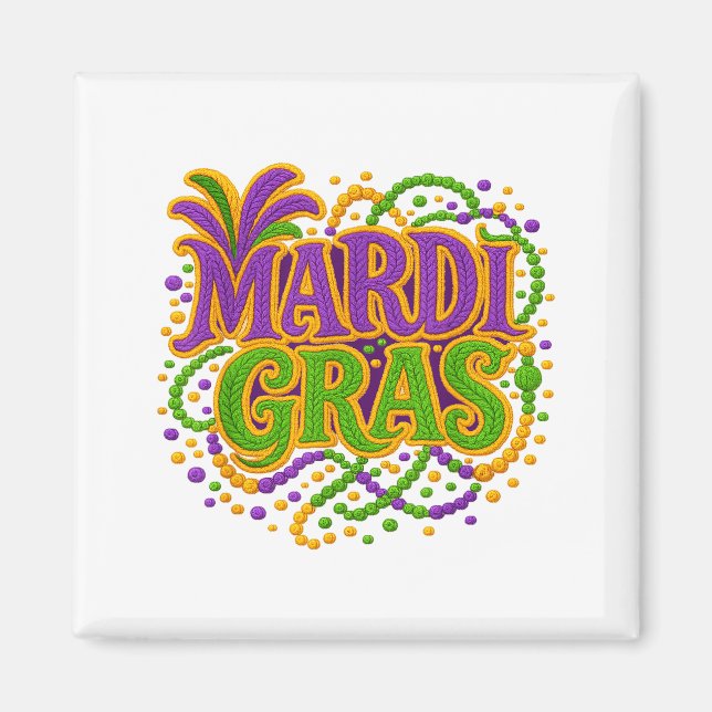 Íman Carnaval Mardi Gras Terça-Feira Gorda Latch Hook F (Frente)