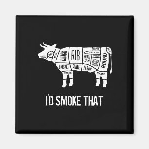 Íman Carne De Bovino Chef Cozinha Fumaça Engraçada Qu