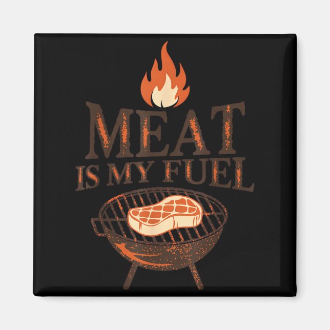 Íman Carne É Meu Combustível Churrasco Chama (Frente)