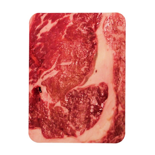 Íman Carne Vermelha Crua Premium | Foto Macro de Bife M (Vertical)