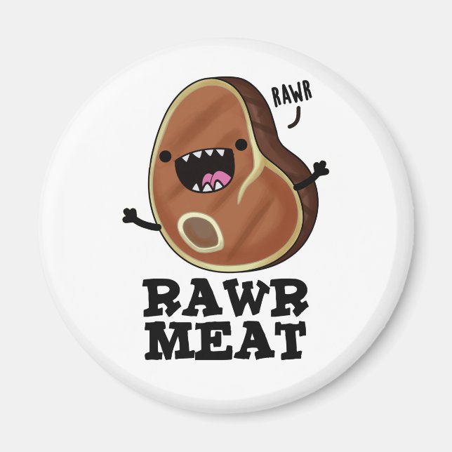 Íman Carnes Rawny Funny Raw Meat Pun (Frente)