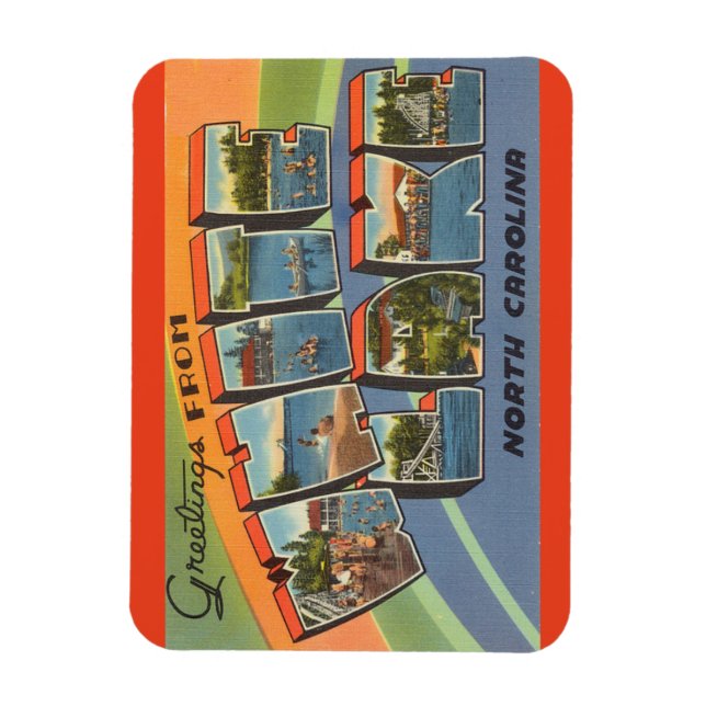 Íman Carolina do Norte, White Lake Magnet (Vertical)