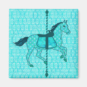 Íman Carousel Horse - Turquesa e Aqua