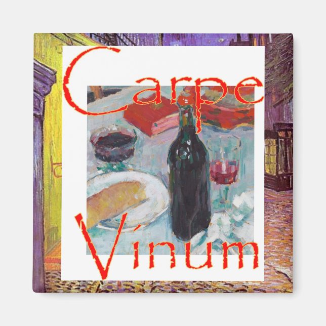 Íman Carpe Vinum Vino Vin Vinho Tinto Branco (Frente)