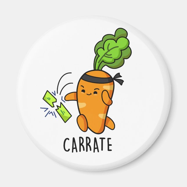 Íman Carrate Funny Carrot Karate Pun (Frente)