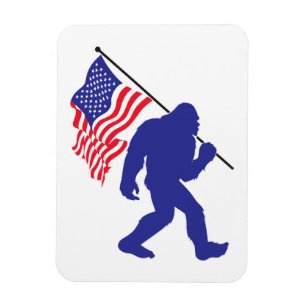 Íman Carregando Bigfoot e bandeira americana