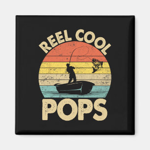 Íman Carretel Vintage Resfriado Pops de Pesca Dia dos P