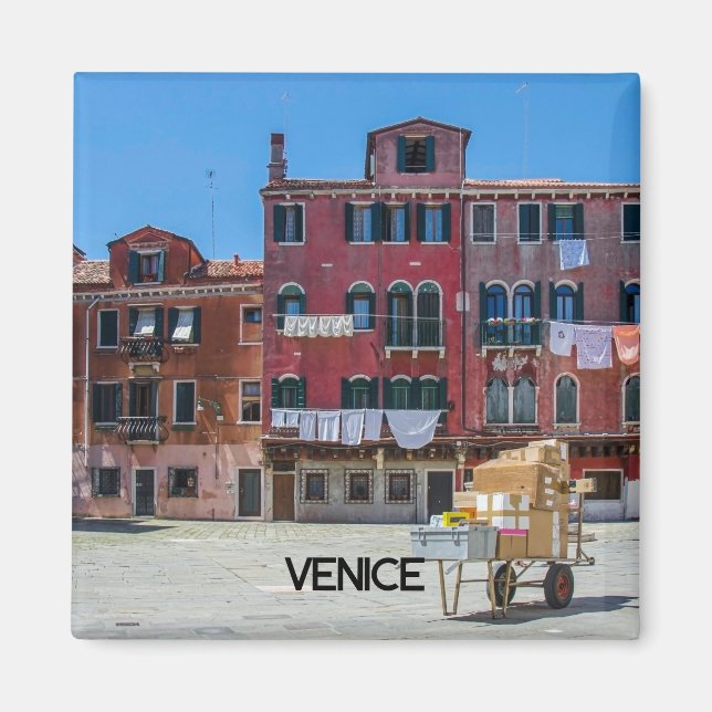 Íman Carrinho com caixas em Veneza (Frente)