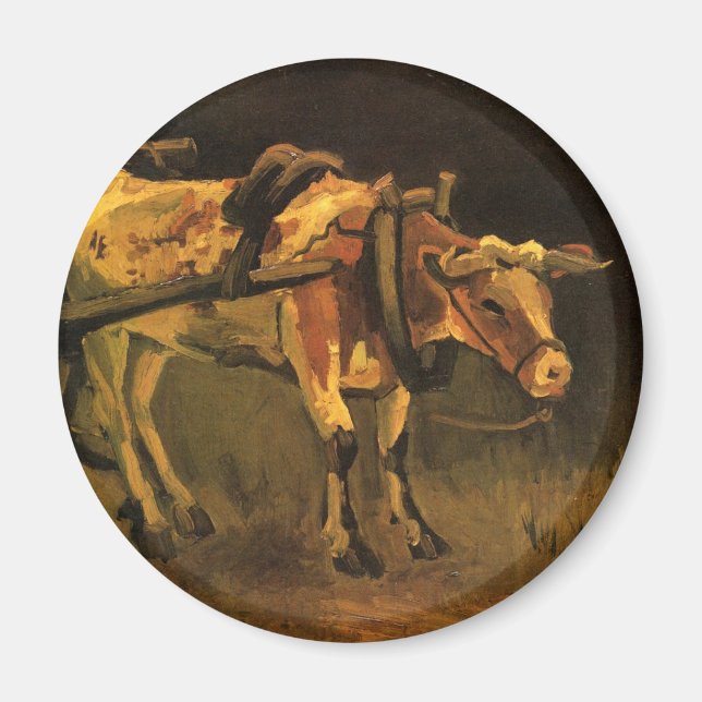 Íman Carrinho com Ox Vermelho e Branco (Vincent van Gog (Frente)