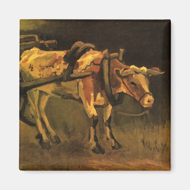 Íman Carrinho com Ox Vermelho e Branco (Vincent van Gog (Frente)