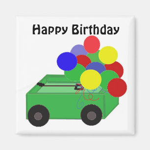 Íman Carrinho de Aniversário Feliz
