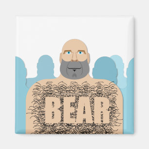 Íman Carrinho estilizado do homem urso careca musculoso