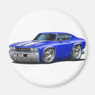 Íman Carro 1969 Azul-Branco de Chevelle