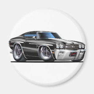 Íman Carro 1970 Preto-Branco de Chevelle