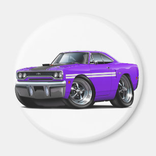 Íman Carro 1970 Roxo-Branco de Plymouth GTX