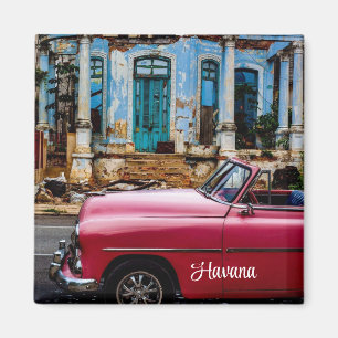 Íman Carro Antigo Vermelho Havana Cuba        