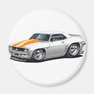 Íman Carro Branco-Laranja Camaro SS 1969