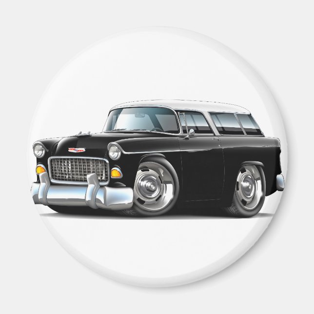 Íman Carro branco-preto Chevy Nomad 1955 (Frente)