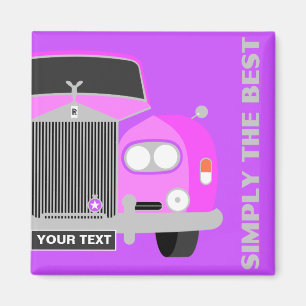 Íman Carro britânico clássico cor-de-rosa personaliza