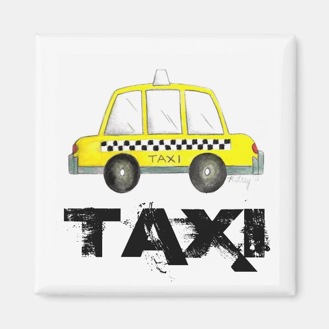Íman Carro-Cabina Verificado Nova Iorque amarelo Taxi N (Frente)