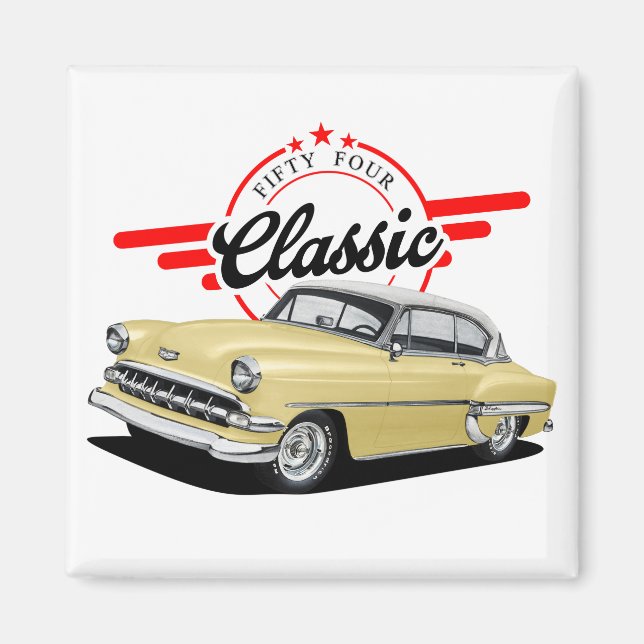 Íman Carro Clássico Amarelo (Frente)